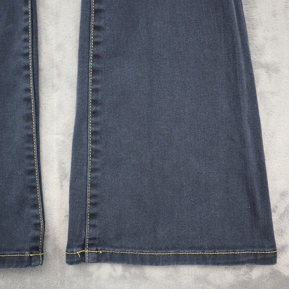 Cache Premium Jeans Womens 2 Black Bootcut Low Rise Button Stretch Denim Pants - Picture 13 of 16